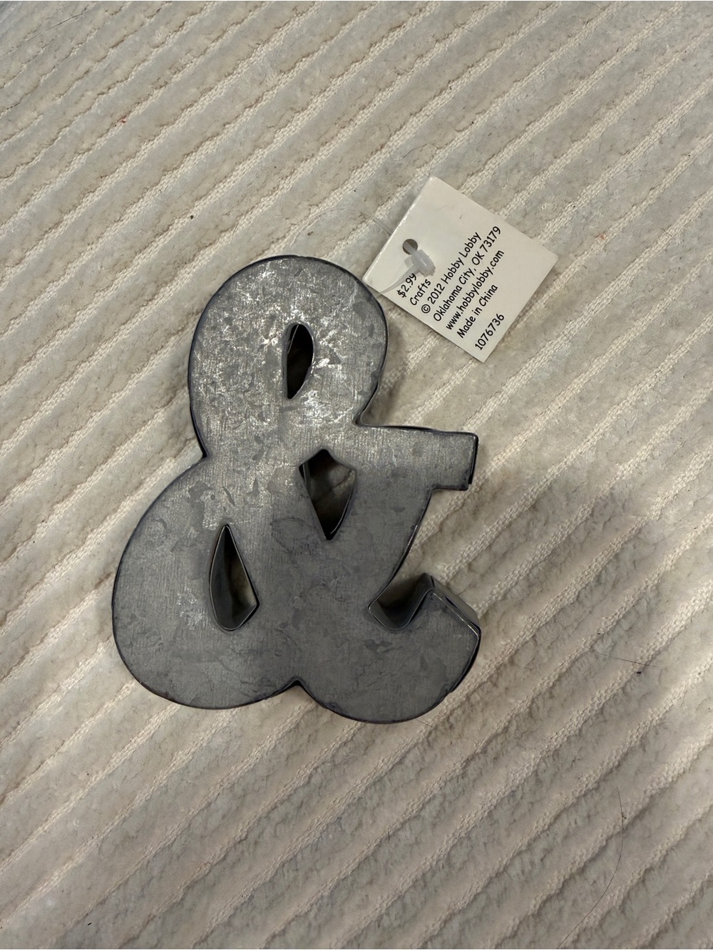Galvanized Metal Ampersand Sign Tabletop Farmhouse Decor-Hobby Lobby NWT - Picture 4 of 5